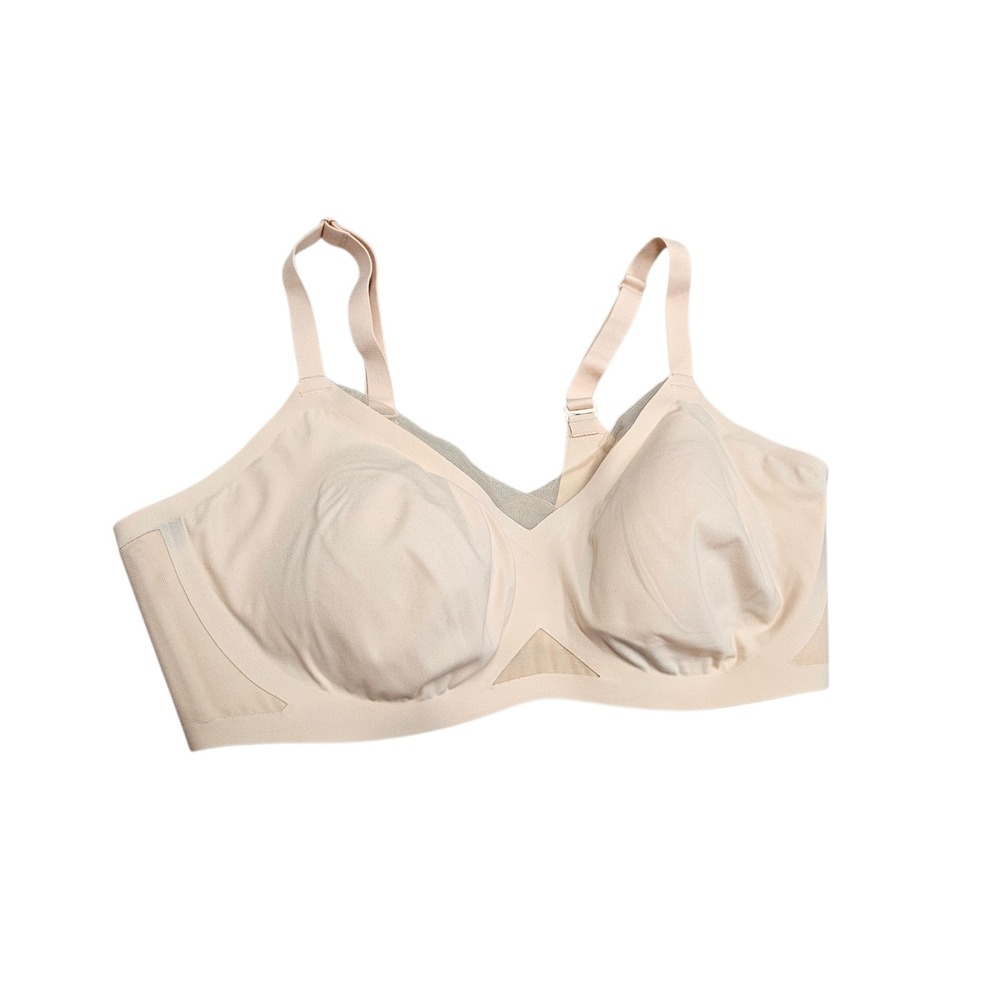 Honeylove Crossover Bra Womens Large 38B/C Beige Wire-Free Smoothing Seamless‎